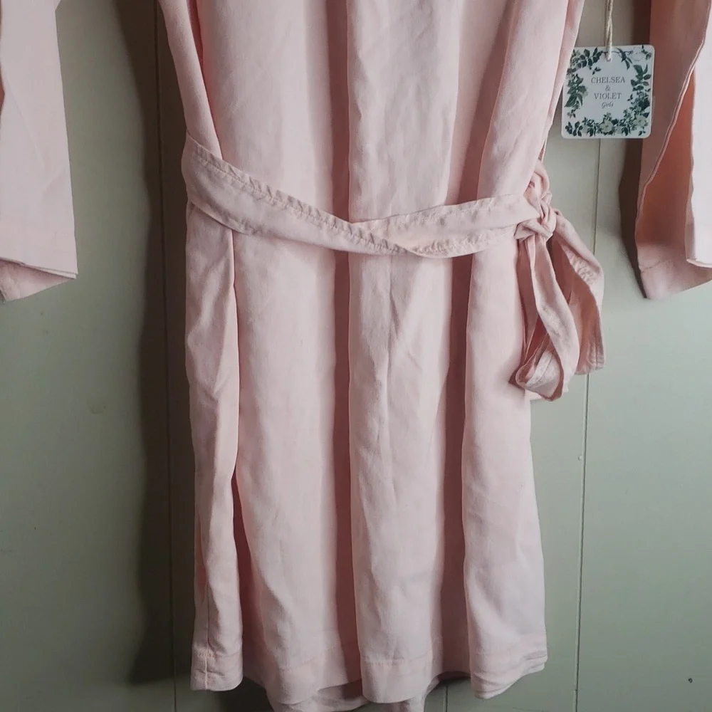 Girls Mock Long Sleeve Belted Dress- Chelsea & Violet